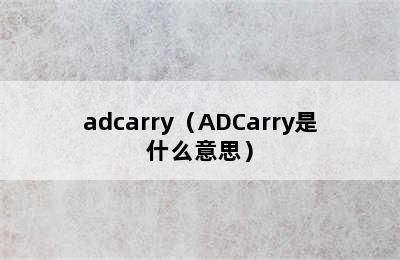 adcarry（ADCarry是什么意思）