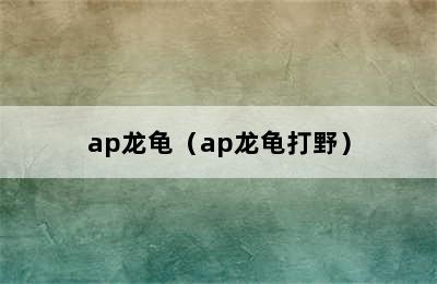 ap龙龟（ap龙龟打野）