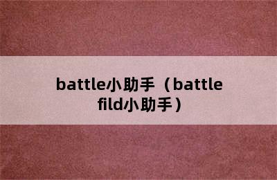 battle小助手（battlefild小助手）