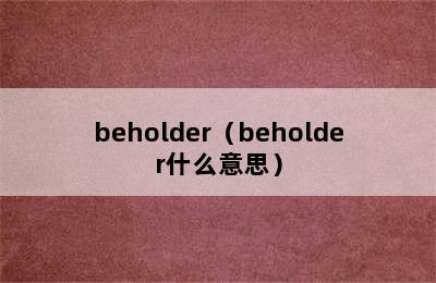 beholder（beholder什么意思）