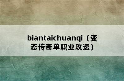 biantaichuanqi（变态传奇单职业攻速）