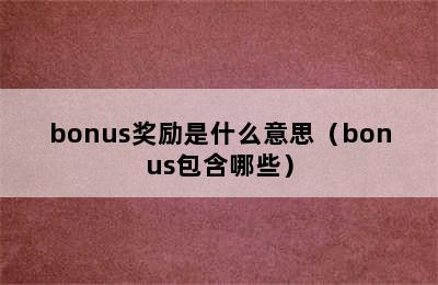 bonus奖励是什么意思（bonus包含哪些）