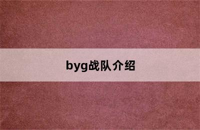 byg战队介绍