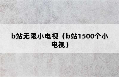 b站无限小电视（b站1500个小电视）