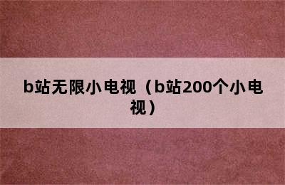 b站无限小电视（b站200个小电视）