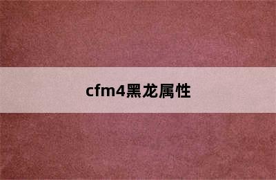 cfm4黑龙属性