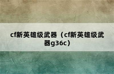 cf新英雄级武器（cf新英雄级武器g36c）