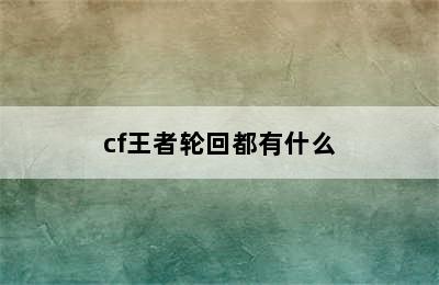 cf王者轮回都有什么