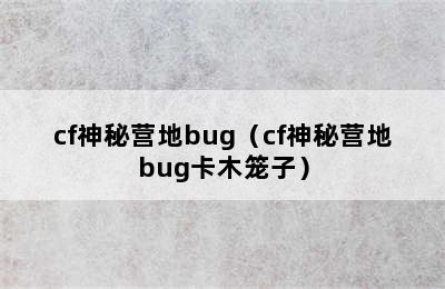 cf神秘营地bug（cf神秘营地bug卡木笼子）