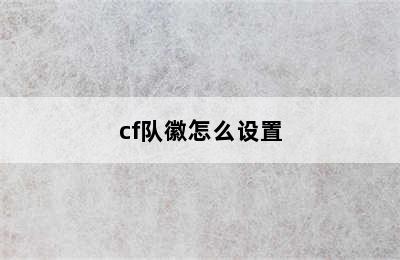 cf队徽怎么设置