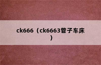 ck666（ck6663管子车床）