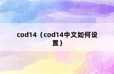 cod14（cod14中文如何设置）