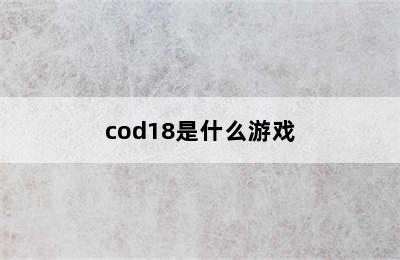 cod18是什么游戏