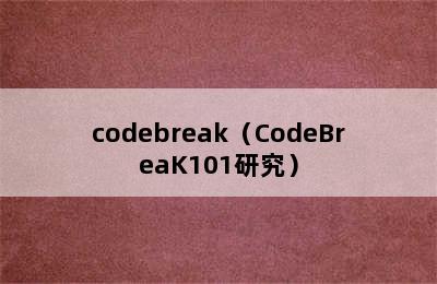 codebreak（CodeBreaK101研究）