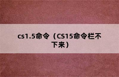 cs1.5命令（CS15命令栏不下来）