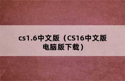 cs1.6中文版（CS16中文版电脑版下载）