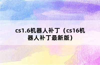 cs1.6机器人补丁（cs16机器人补丁最新版）