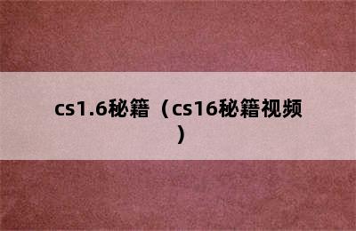 cs1.6秘籍（cs16秘籍视频）