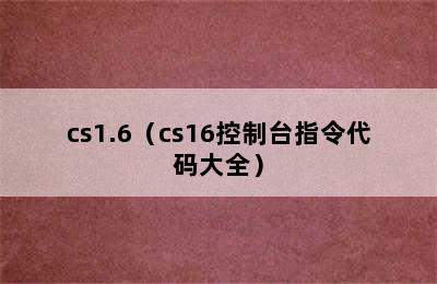 cs1.6（cs16控制台指令代码大全）