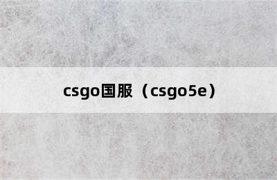 csgo国服（csgo5e）