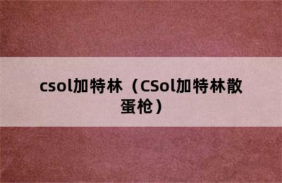 csol加特林（CSol加特林散蛋枪）