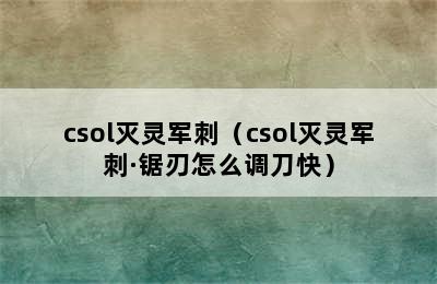 csol灭灵军刺（csol灭灵军刺·锯刃怎么调刀快）