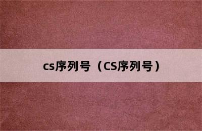 cs序列号（CS序列号）