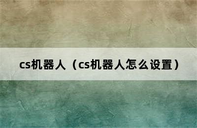 cs机器人（cs机器人怎么设置）