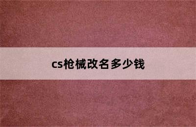 cs枪械改名多少钱