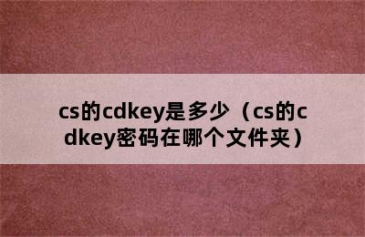 cs的cdkey是多少（cs的cdkey密码在哪个文件夹）