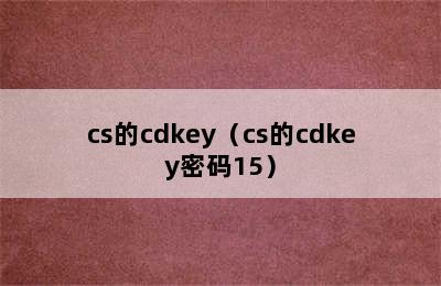 cs的cdkey（cs的cdkey密码15）