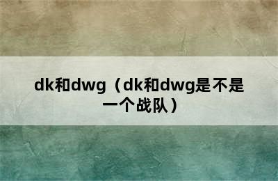 dk和dwg（dk和dwg是不是一个战队）