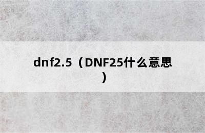 dnf2.5（DNF25什么意思）