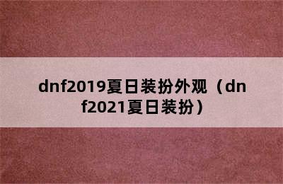 dnf2019夏日装扮外观（dnf2021夏日装扮）