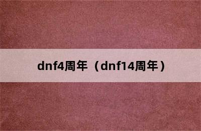 dnf4周年（dnf14周年）