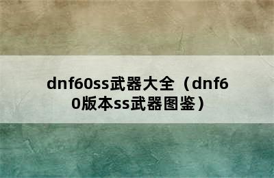 dnf60ss武器大全（dnf60版本ss武器图鉴）