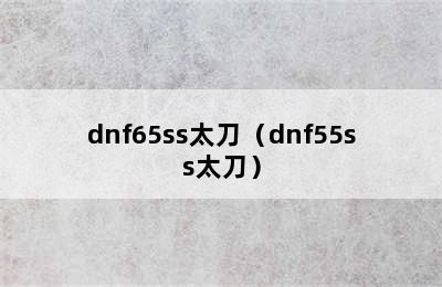 dnf65ss太刀（dnf55ss太刀）