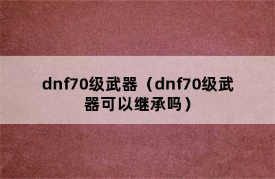 dnf70级武器（dnf70级武器可以继承吗）