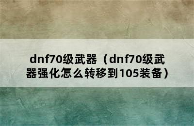 dnf70级武器（dnf70级武器强化怎么转移到105装备）