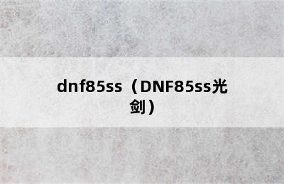 dnf85ss（DNF85ss光剑）