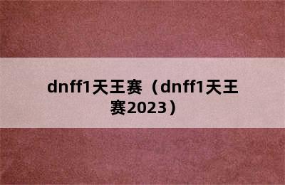 dnff1天王赛（dnff1天王赛2023）