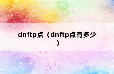 dnftp点（dnftp点有多少）