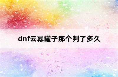 dnf云幂罐子那个判了多久