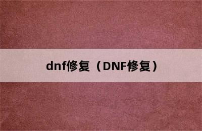 dnf修复（DNF修复）