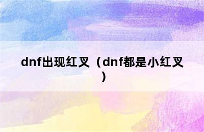 dnf出现红叉（dnf都是小红叉）