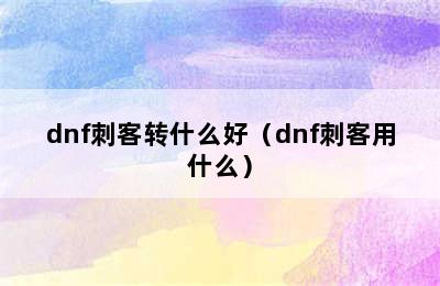 dnf刺客转什么好（dnf刺客用什么）