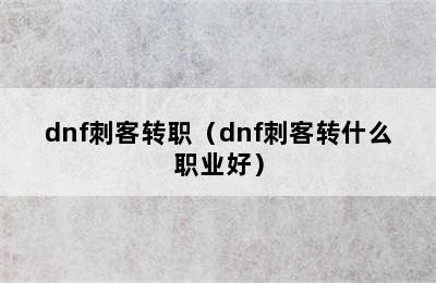 dnf刺客转职（dnf刺客转什么职业好）