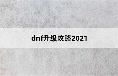 dnf升级攻略2021