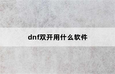 dnf双开用什么软件