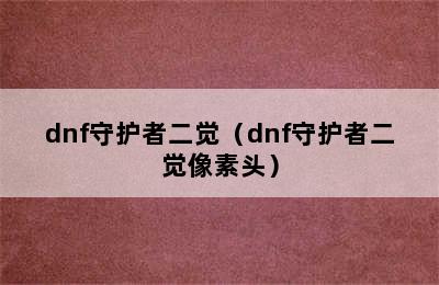 dnf守护者二觉（dnf守护者二觉像素头）